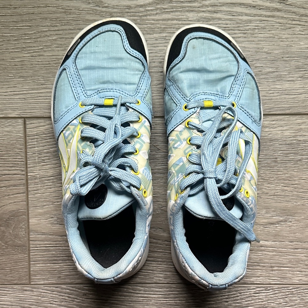 Reebok CrossFit Light Blue/Yellow workout and lifting shoes, great condition